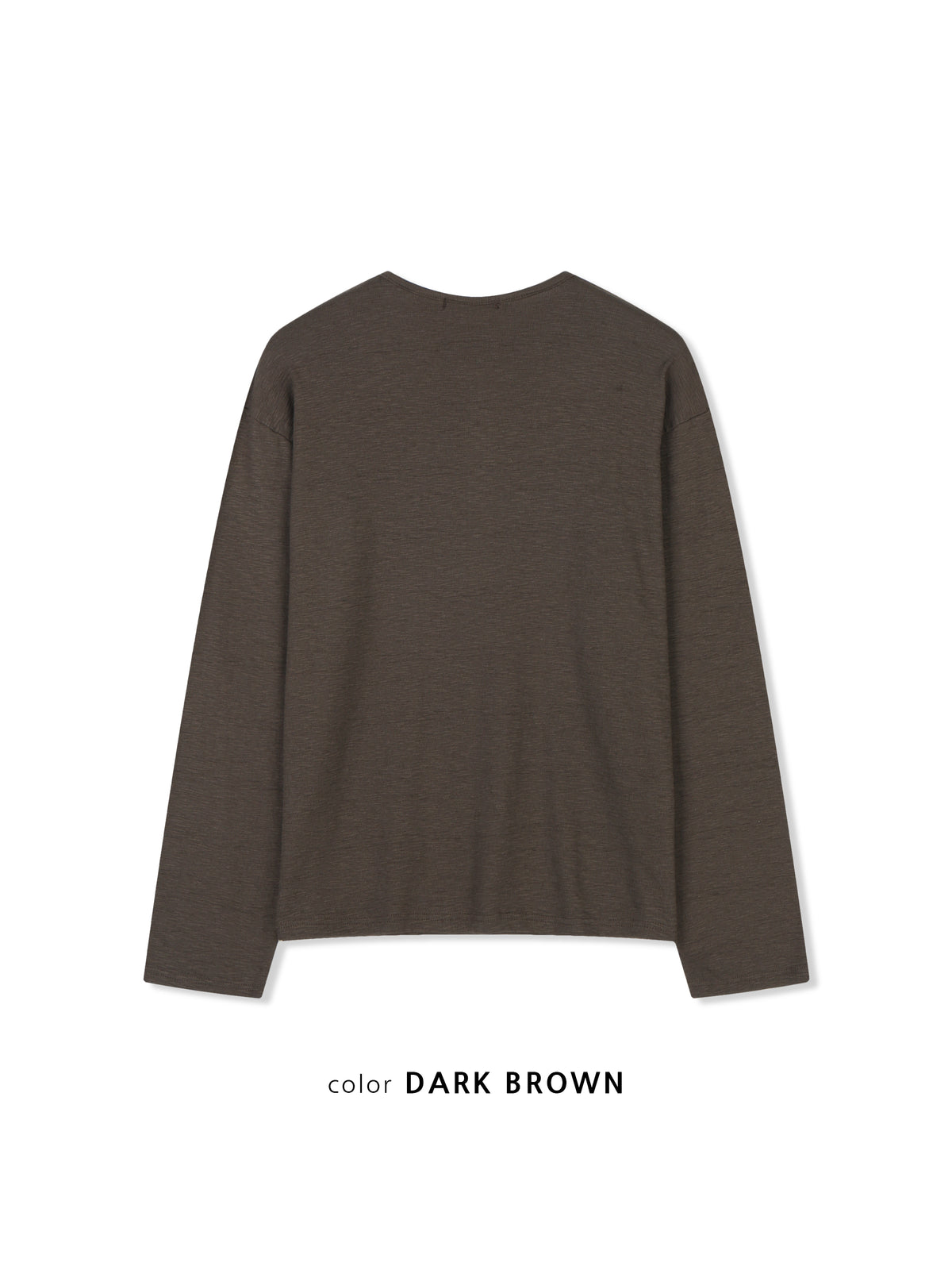 Slub Henley Neck Long Sleeve Tee