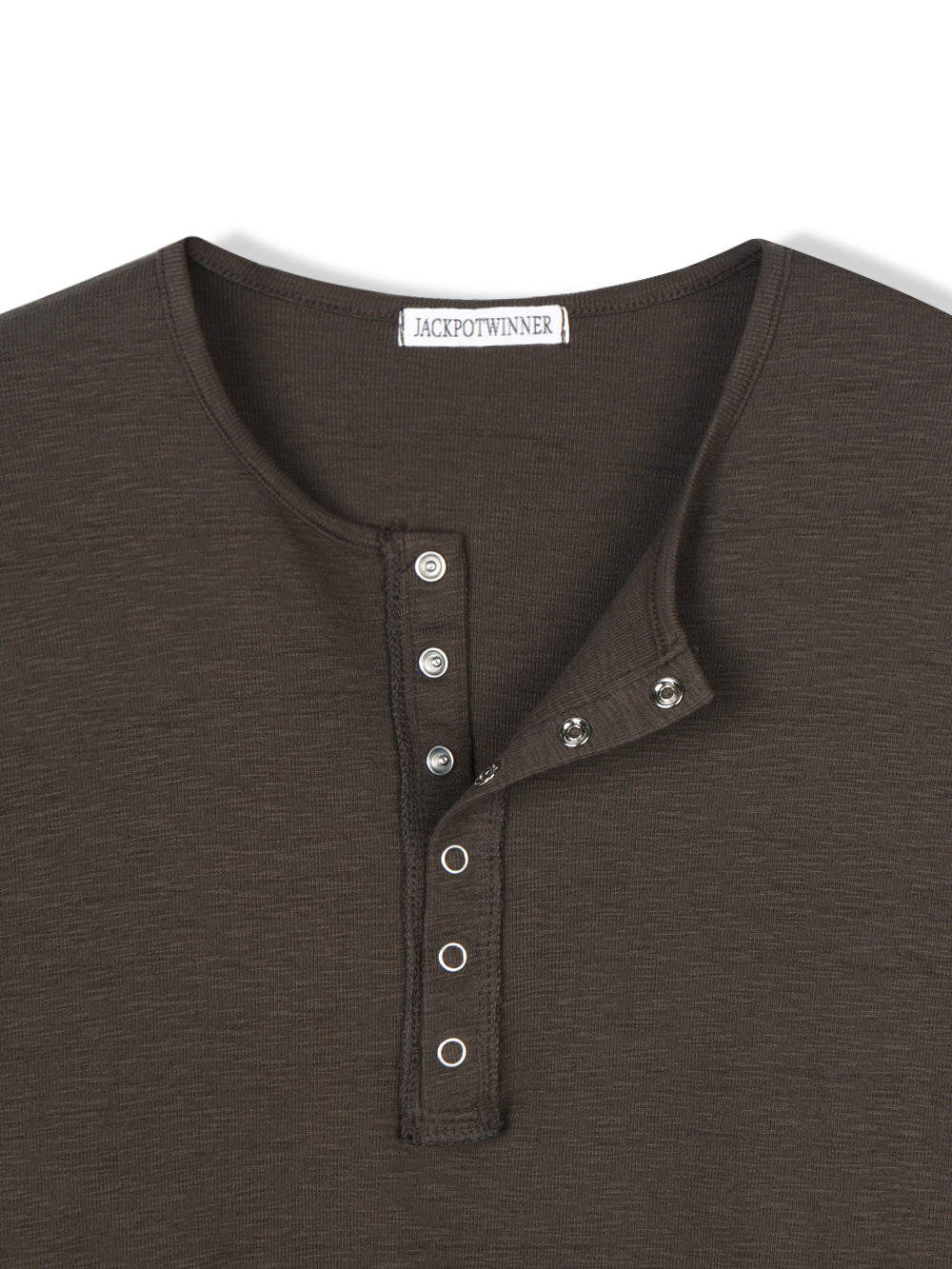 Slub Henley Neck Long Sleeve Tee