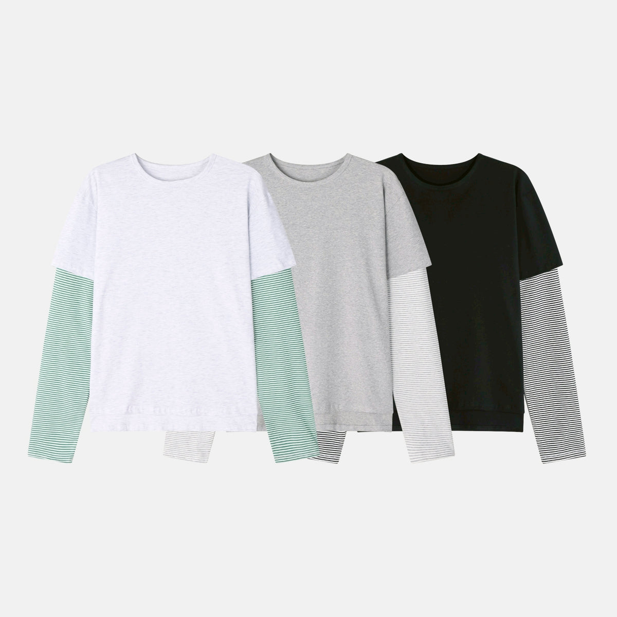 Layered Stripe Sleeve Tee