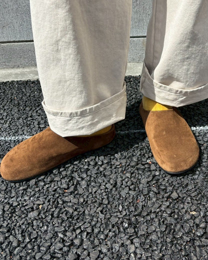 Italian Suede Leather Mule Sandals
