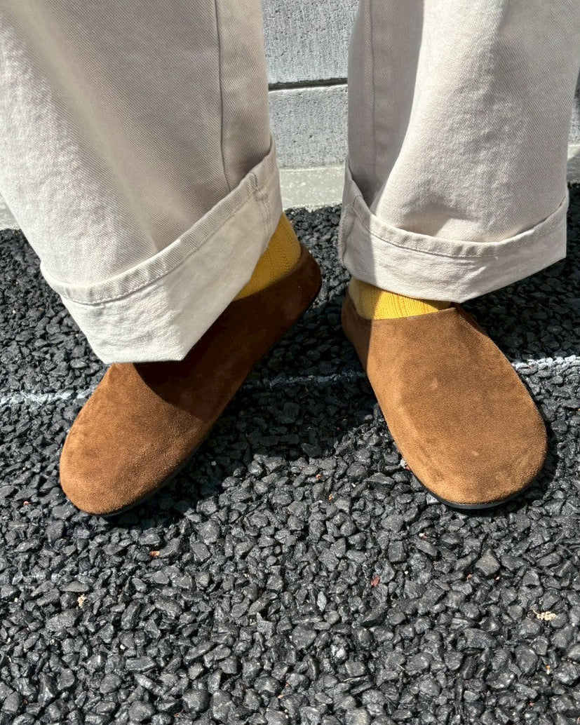 Italian Suede Leather Mule Sandals