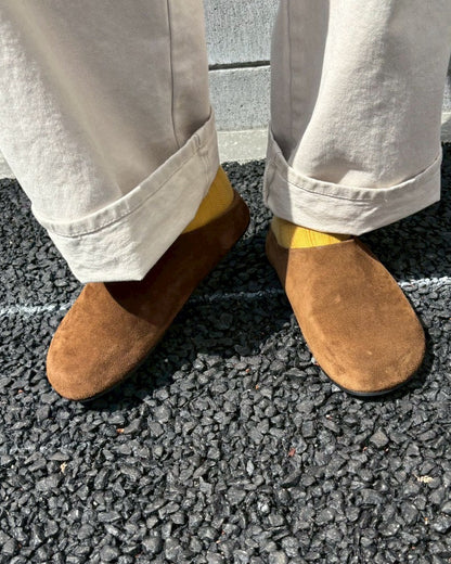 Italian Suede Leather Mule Sandals