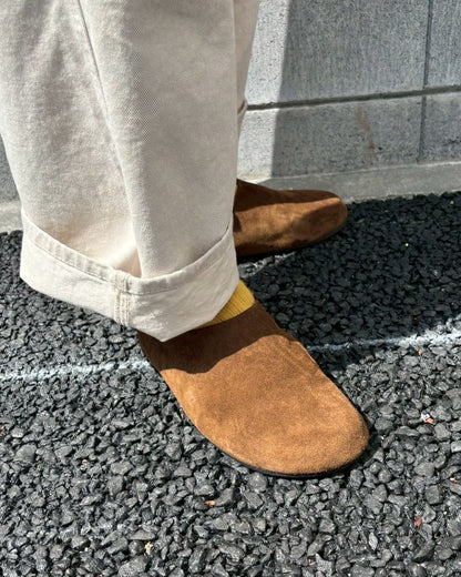 Italian Suede Leather Mule Sandals