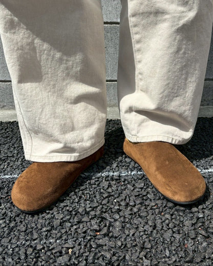 Italian Suede Leather Mule Sandals