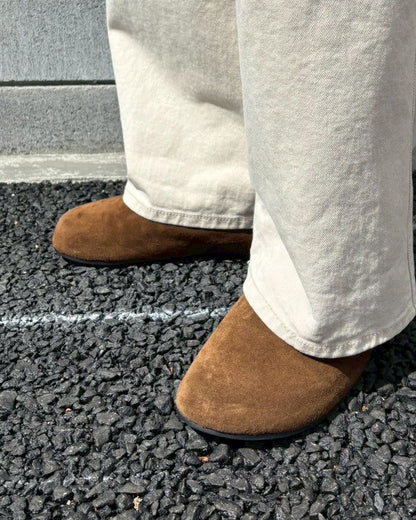Italian Suede Leather Mule Sandals