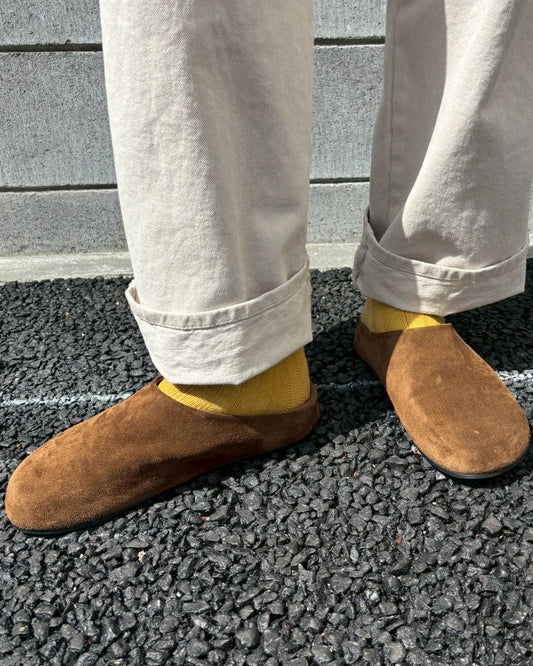 Italian Suede Leather Mule Sandals