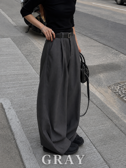 Luen Stripe Wide Trousers