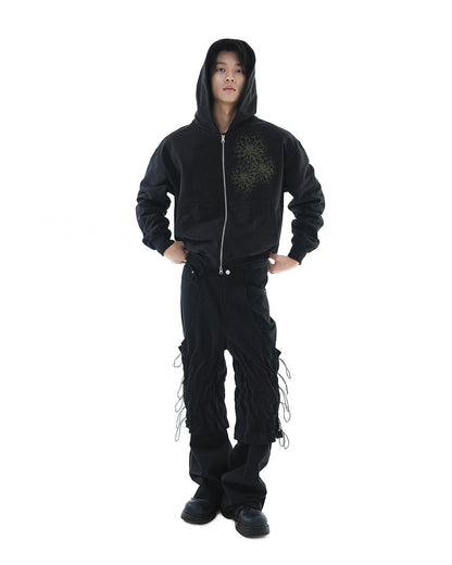 Flare Variant Layered Wide Cotton Pants_Black