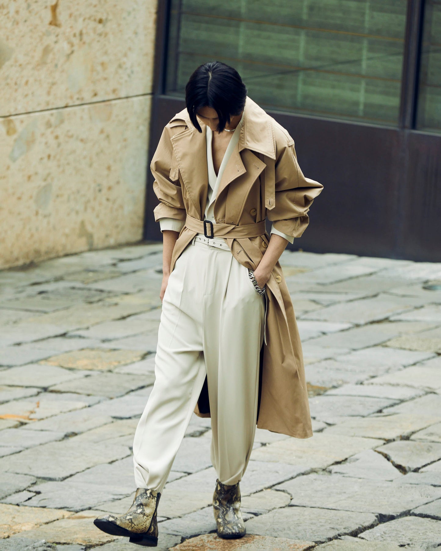 Layered Collar Trenchcoat