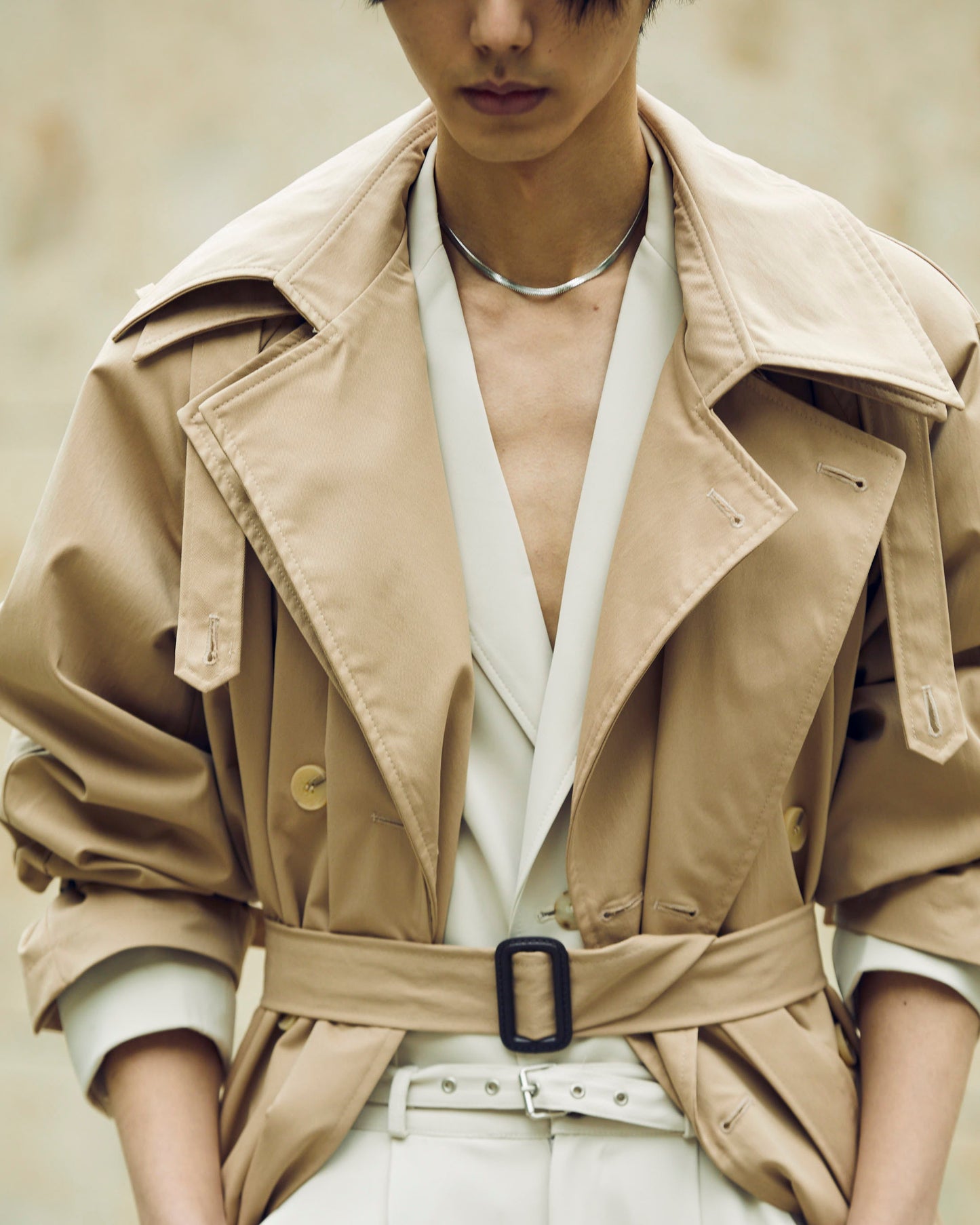 Layered Collar Trenchcoat