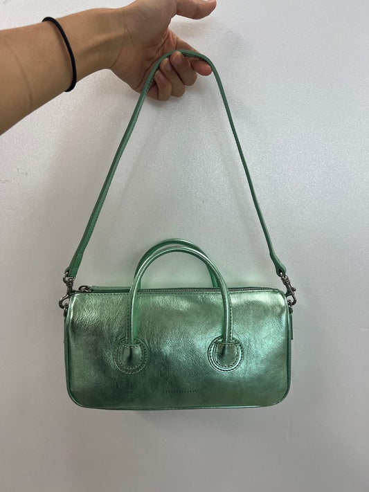 [Pre-Oder] MARGESHERWOOD - [Scheduled to ship from early January to end of February] ZIPPER SMALL METALLIC GREEN FOILED PLAIN - MW2423-BG37-MGNFP 