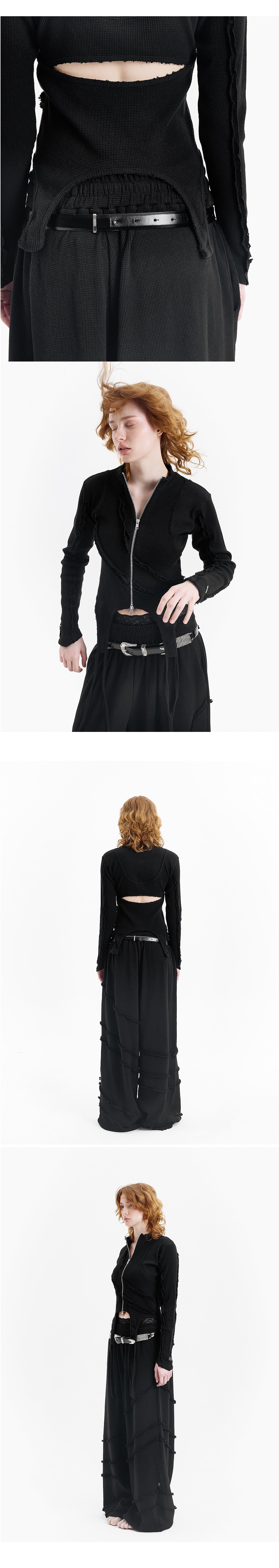 Open Deckie Waffle Zip-Up