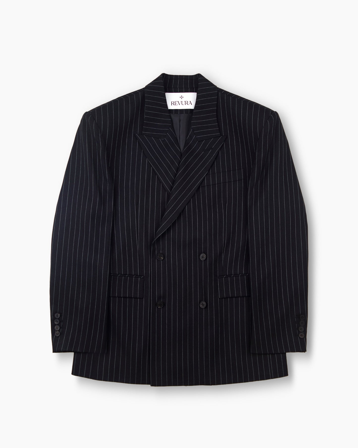 【REVURA レビュ―ラ】SERGE WOOL DOUBLE BREASTED JACKET - BLACK STRIPE