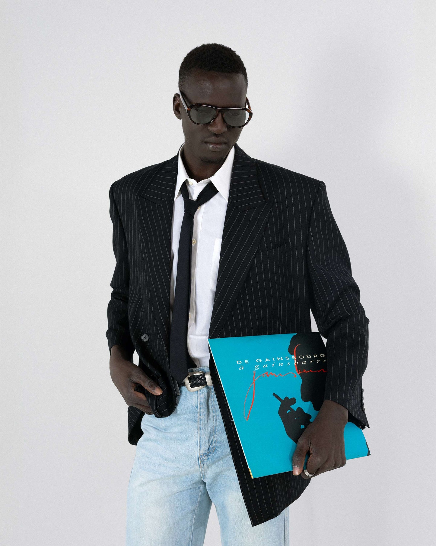 【REVURA レビュ―ラ】SERGE WOOL DOUBLE BREASTED JACKET - BLACK STRIPE