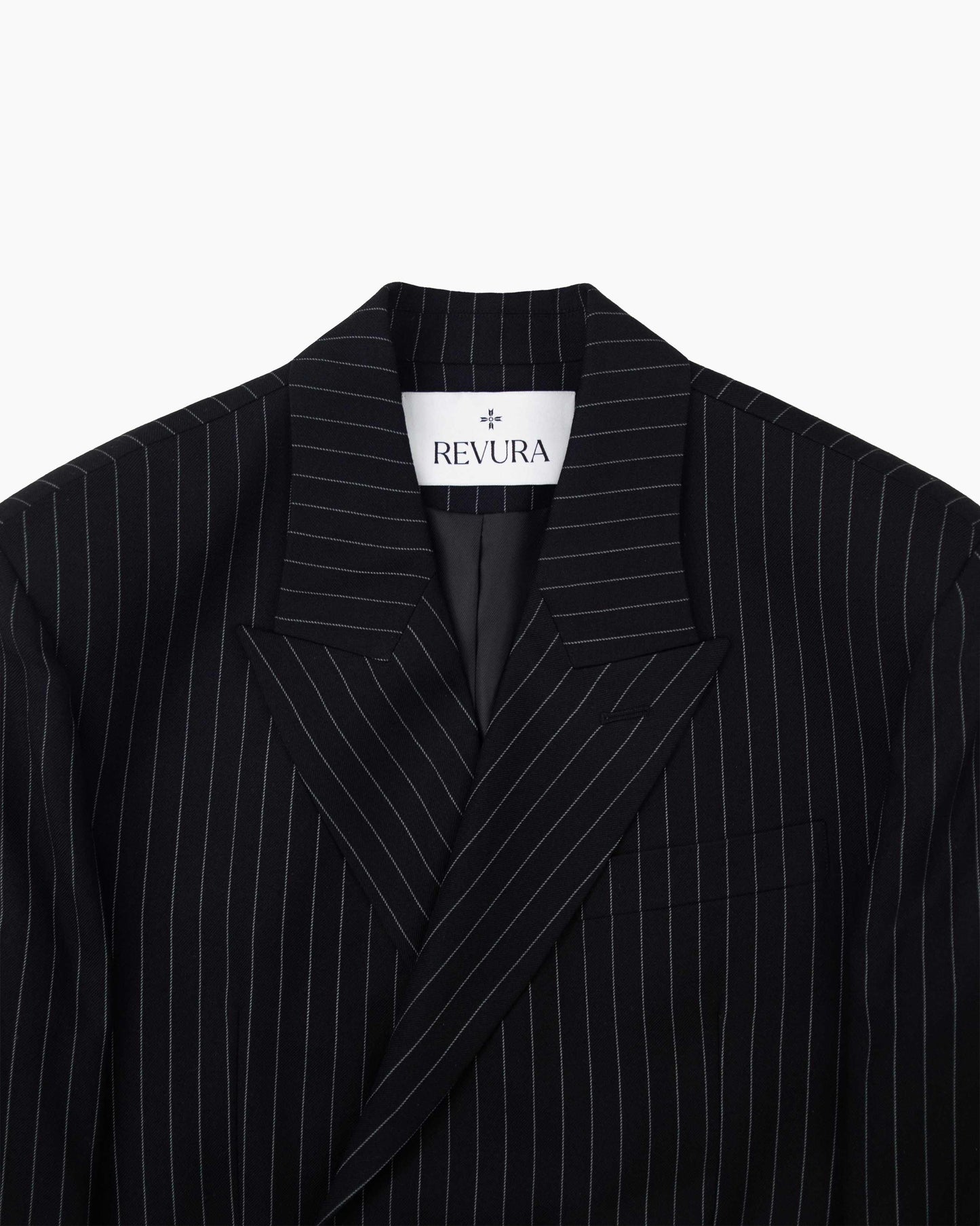 【REVURA レビュ―ラ】SERGE WOOL DOUBLE BREASTED JACKET - BLACK STRIPE