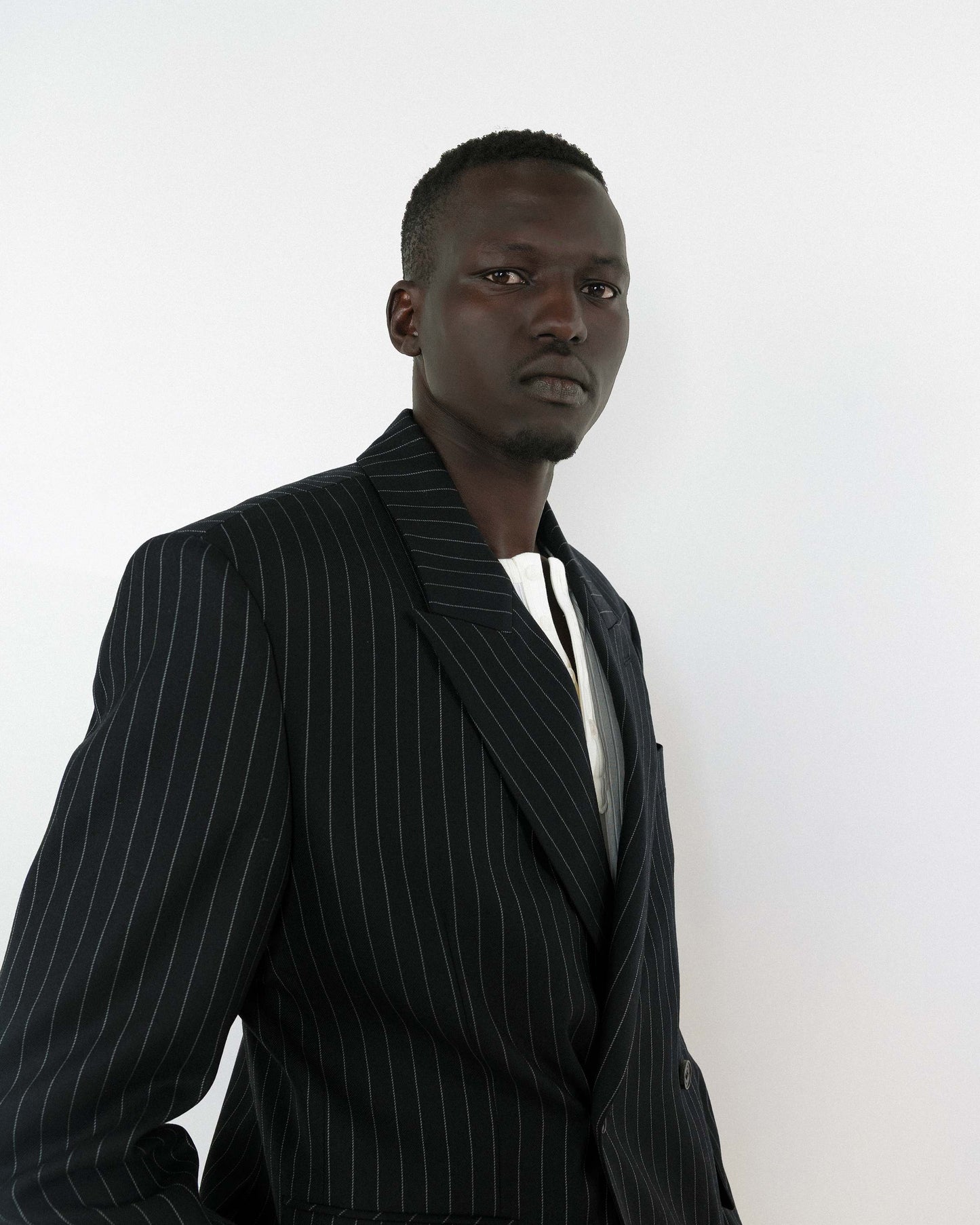 【REVURA レビュ―ラ】SERGE WOOL DOUBLE BREASTED JACKET - BLACK STRIPE