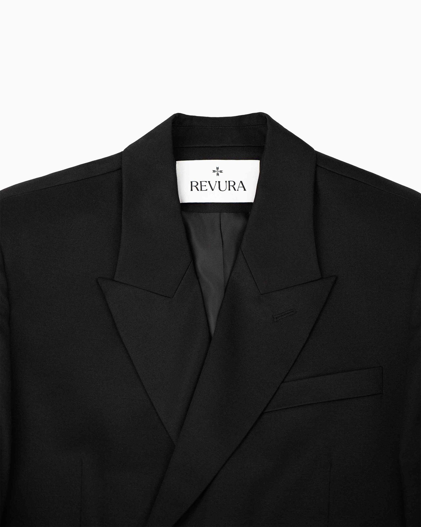 【REVURA レビュ―ラ】SERGE WOOL DOUBLE BREASTED JACKET - BLACK