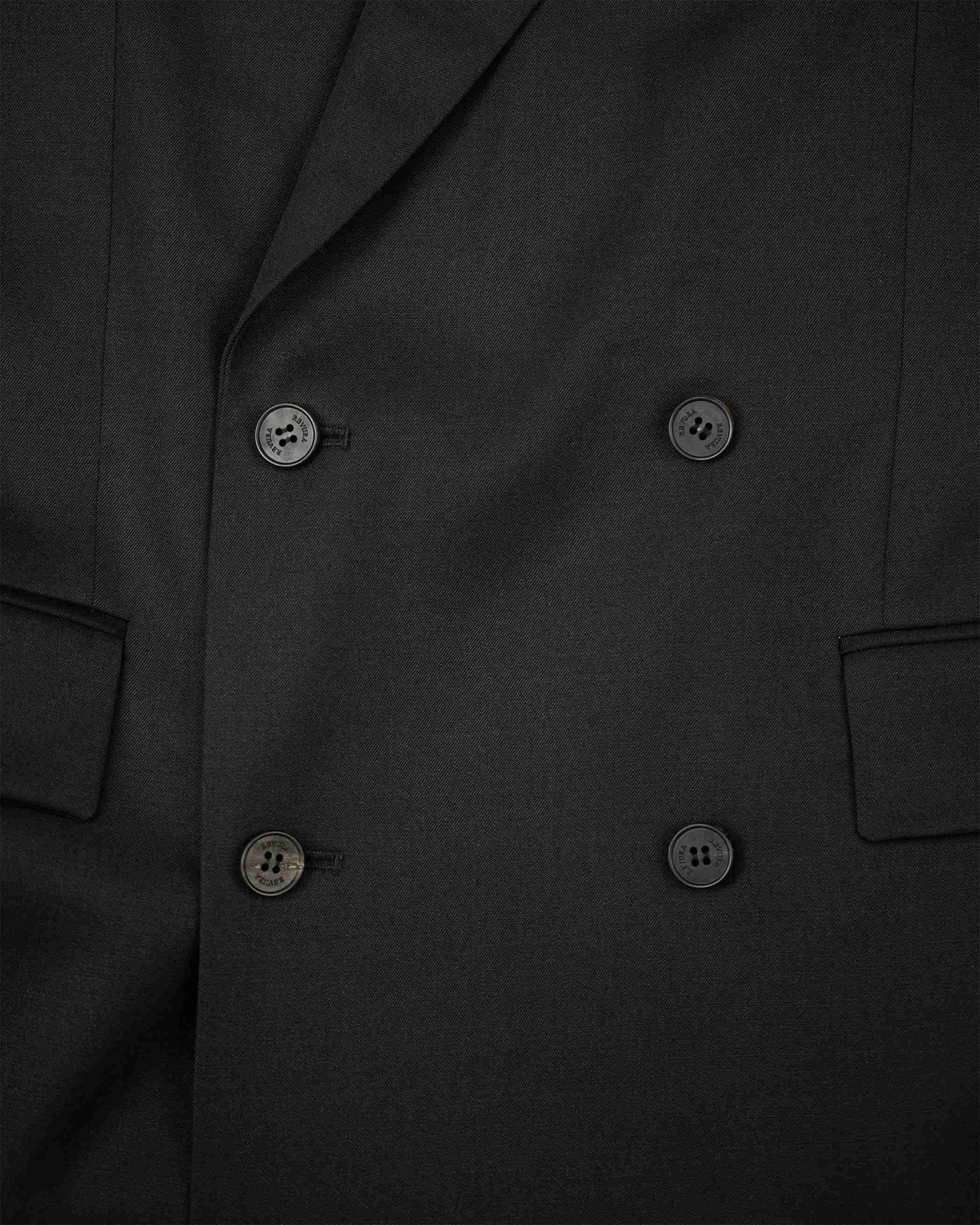 【REVURA レビュ―ラ】SERGE WOOL DOUBLE BREASTED JACKET - BLACK