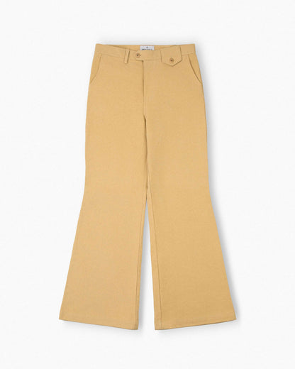 REVURA DROIT FLARED BELL BOTTOM CHINO PANTS - BEIGE