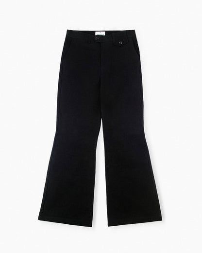 REVURA DROIT FLARED BELL BOTTOM CHINO PANTS - BLACK