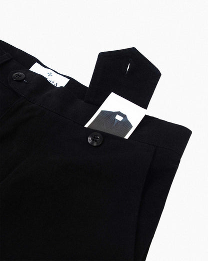 REVURA DROIT FLARED BELL BOTTOM CHINO PANTS - BLACK
