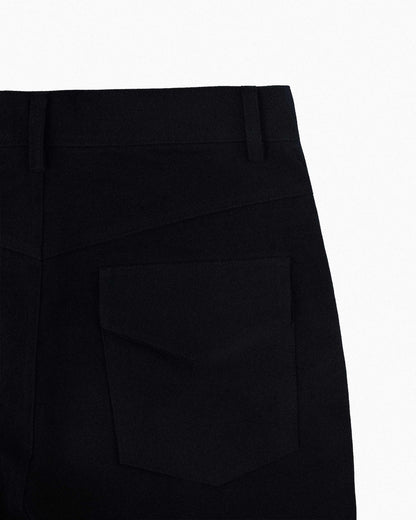 REVURA DROIT FLARED BELL BOTTOM CHINO PANTS - BLACK