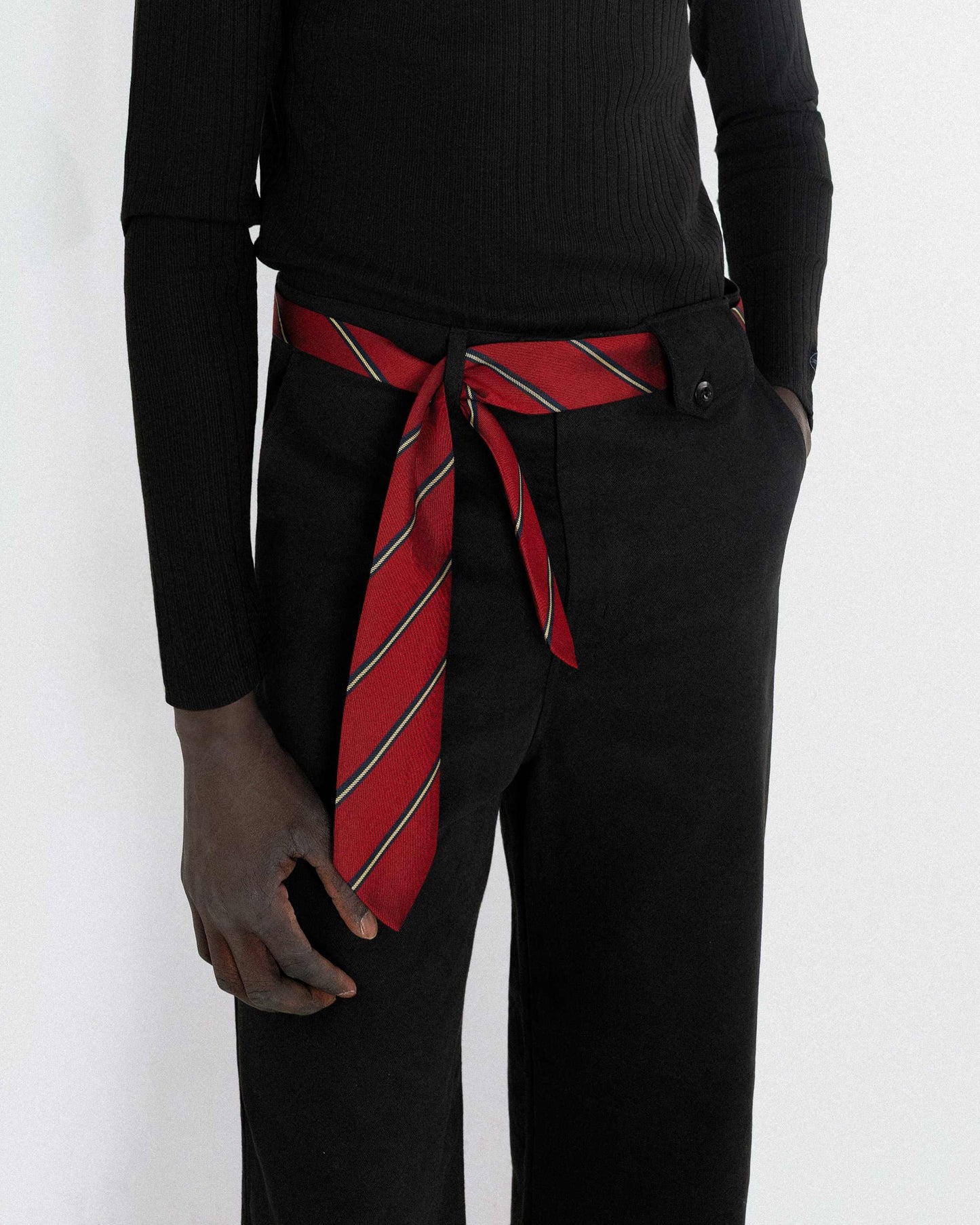 【REVURA レビュ―ラ】DROIT FLARED BELL BOTTOM CHINO PANTS - BLACK