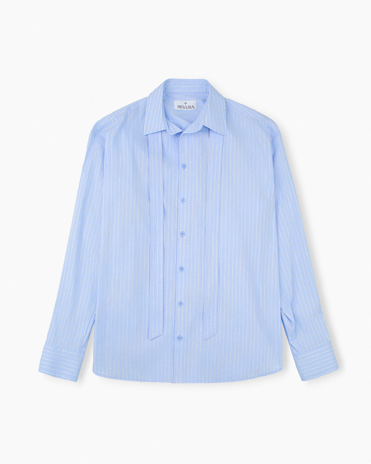 【REVURA レビュ―ラ】BRILLER PIN STRIPE SHIRTS - SKYBLUE