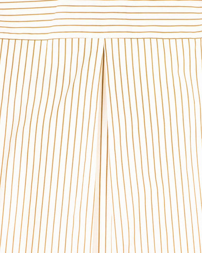 【REVURA レビュ―ラ】BRILLER PIN STRIPE SHIRTS - BROWN
