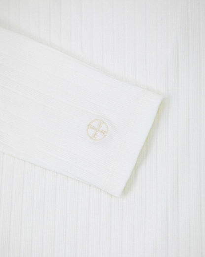 【REVURA レビュ―ラ】RÊVE COTTON MODAL RIBBED HENLEY SHIRTS - IVORY