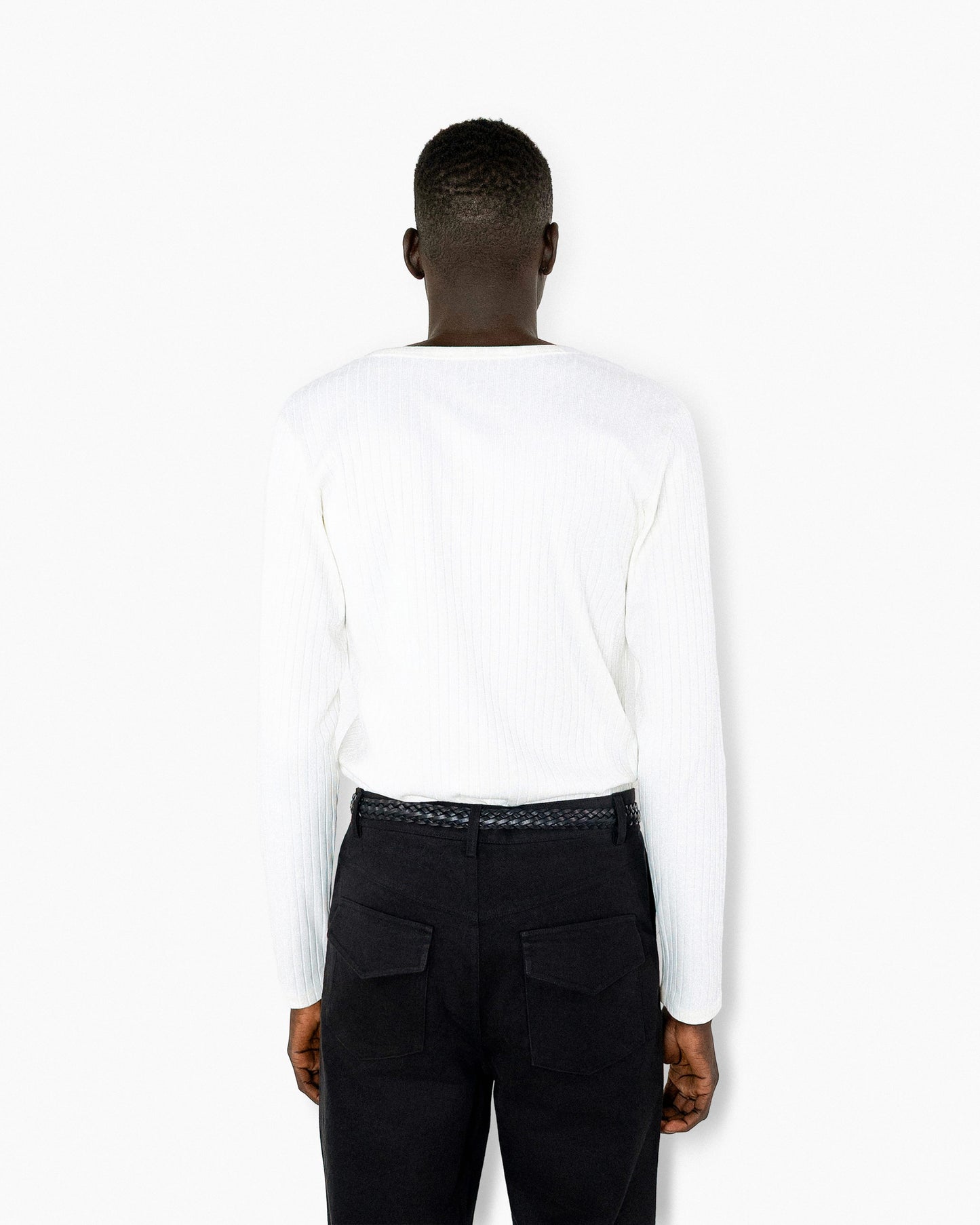 【REVURA レビュ―ラ】RÊVE COTTON MODAL RIBBED HENLEY SHIRTS - IVORY