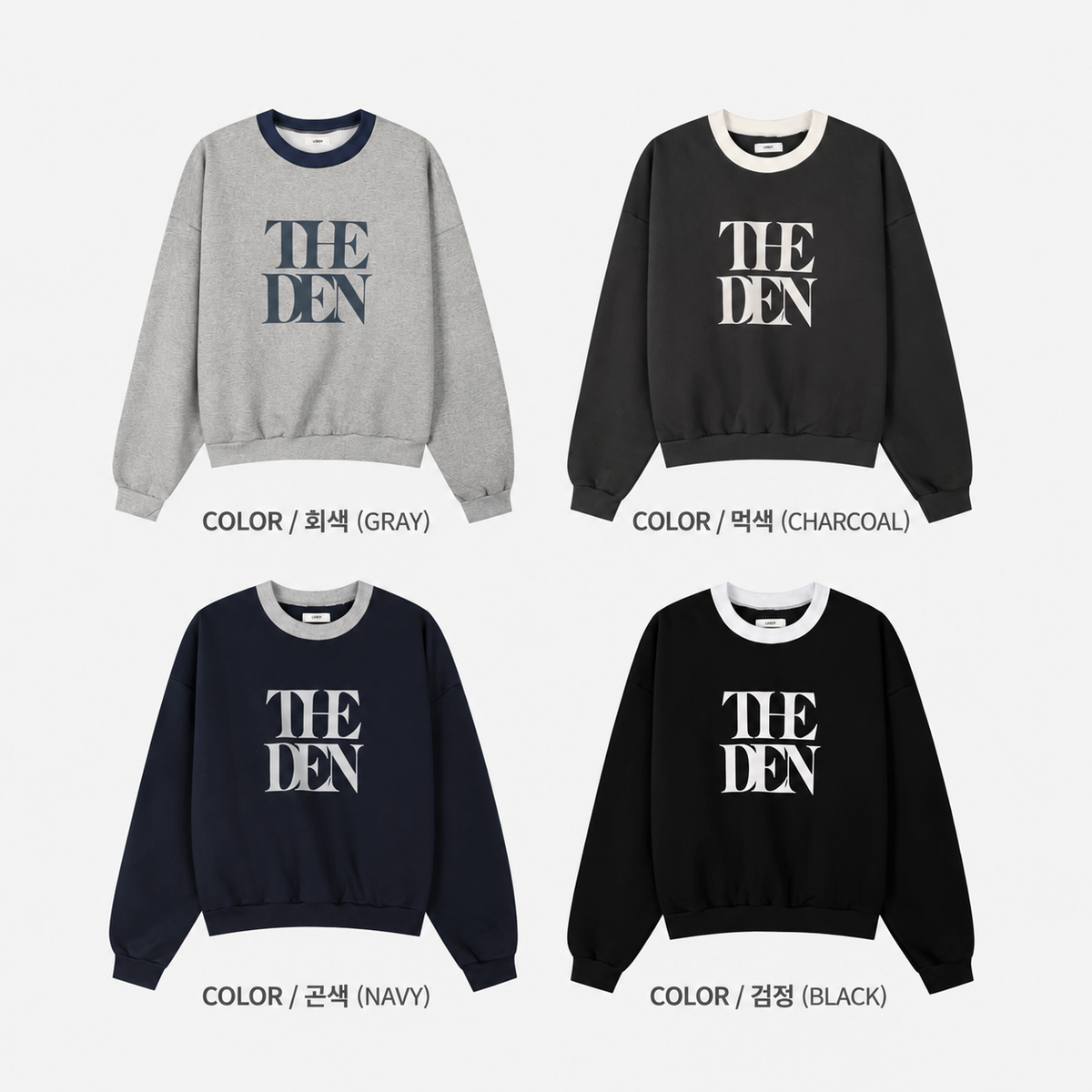 THE DEN Logo Contrast Neck Sweatshirt