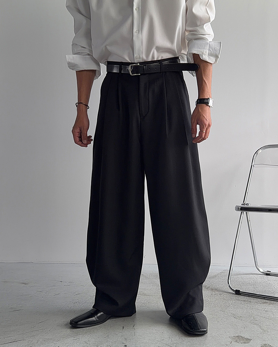 Two-Tuck Wide Slacks
