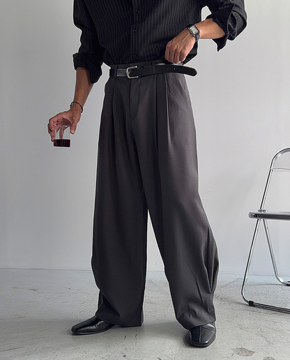 Two-Tuck Wide Slacks