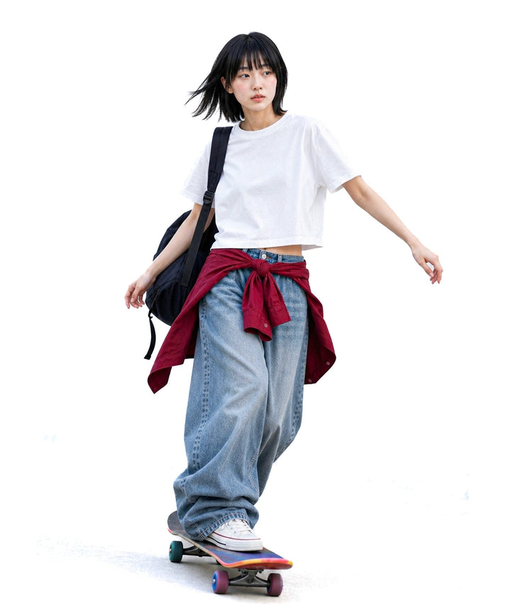 【C Wear シーウエア】Heavyweight Oversized Crop T-Shirt White