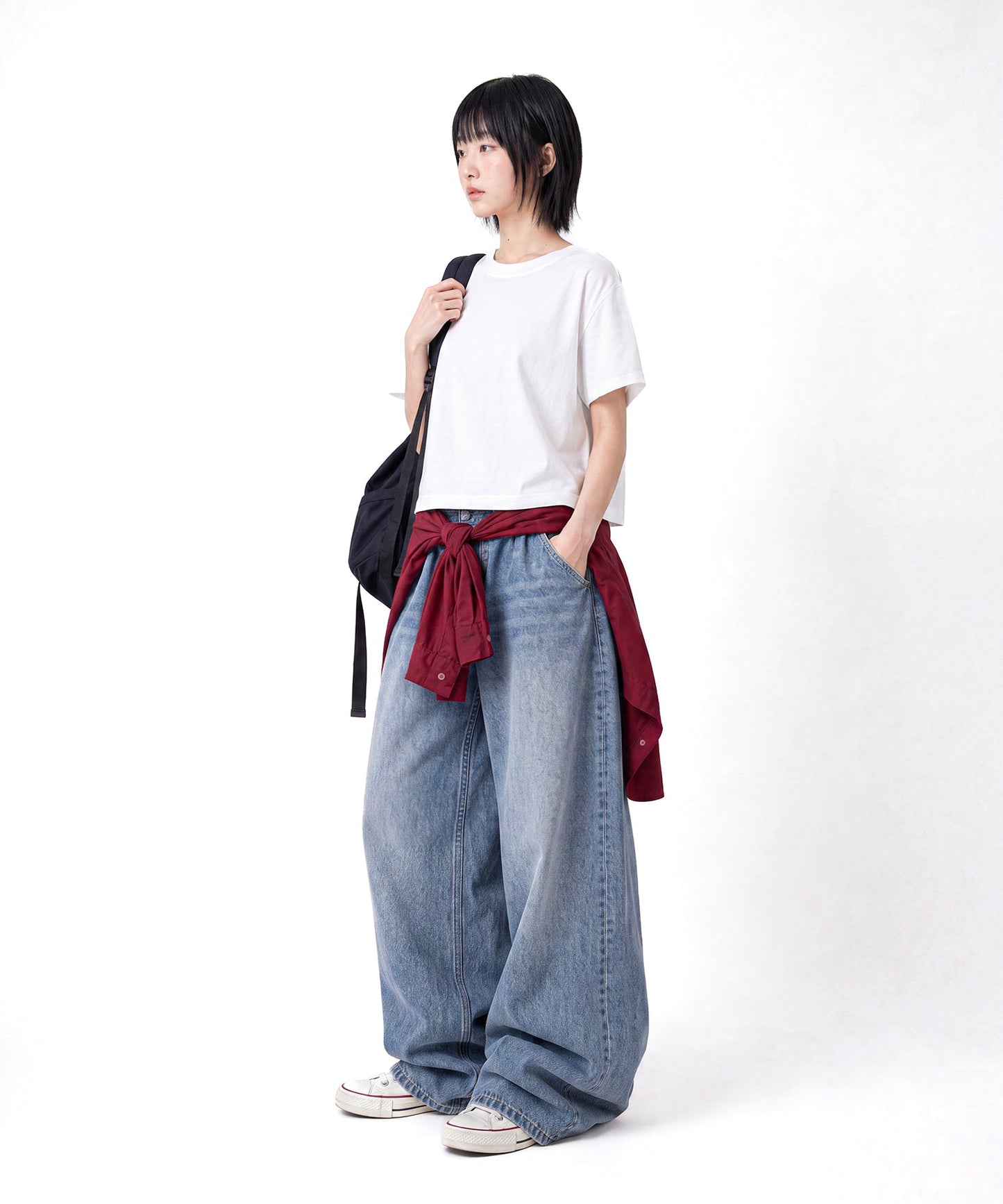 【C Wear シーウエア】Heavyweight Oversized Crop T-Shirt White