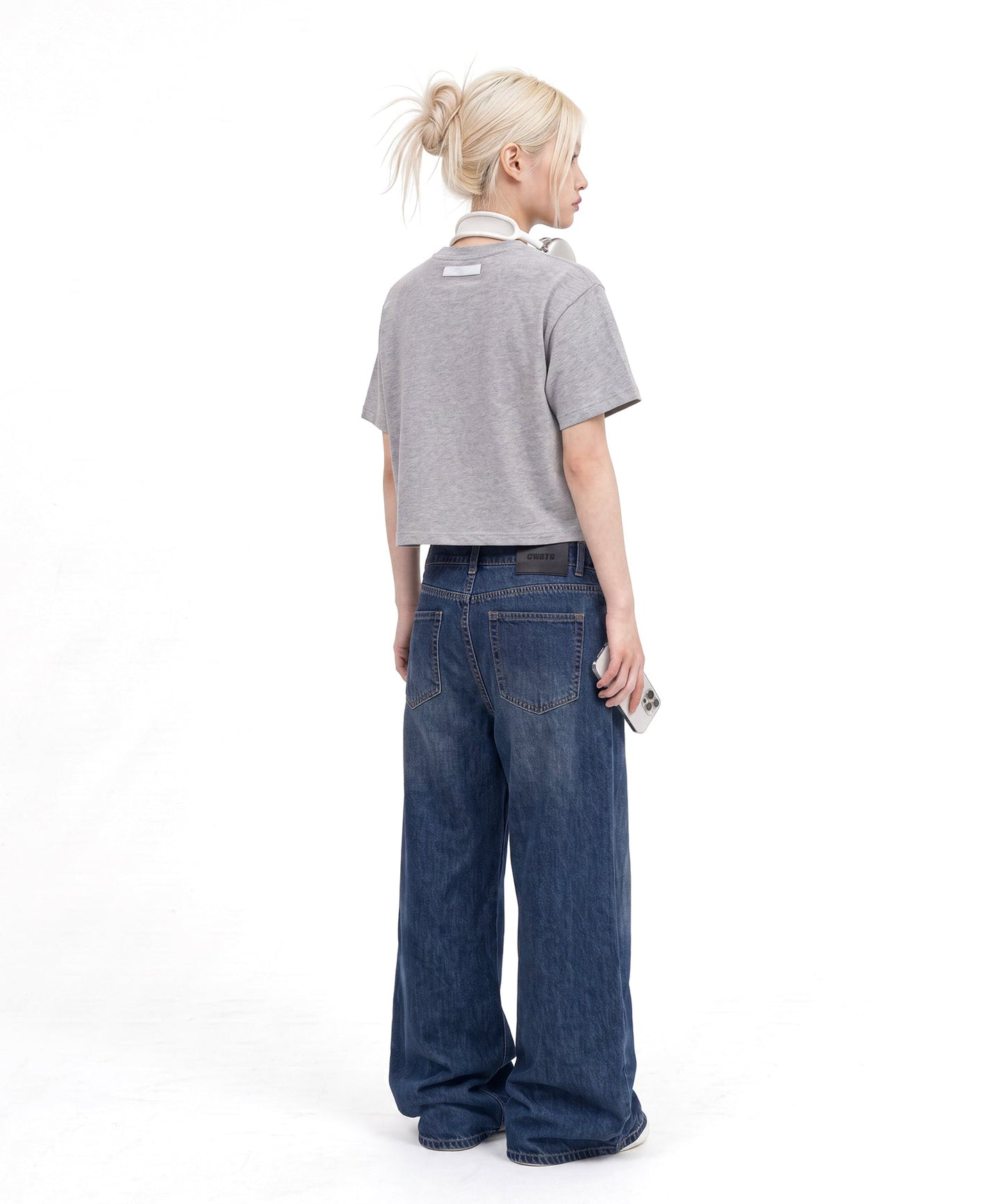 【C Wear シーウエア】Heavyweight Oversized Crop T-Shirt Gray
