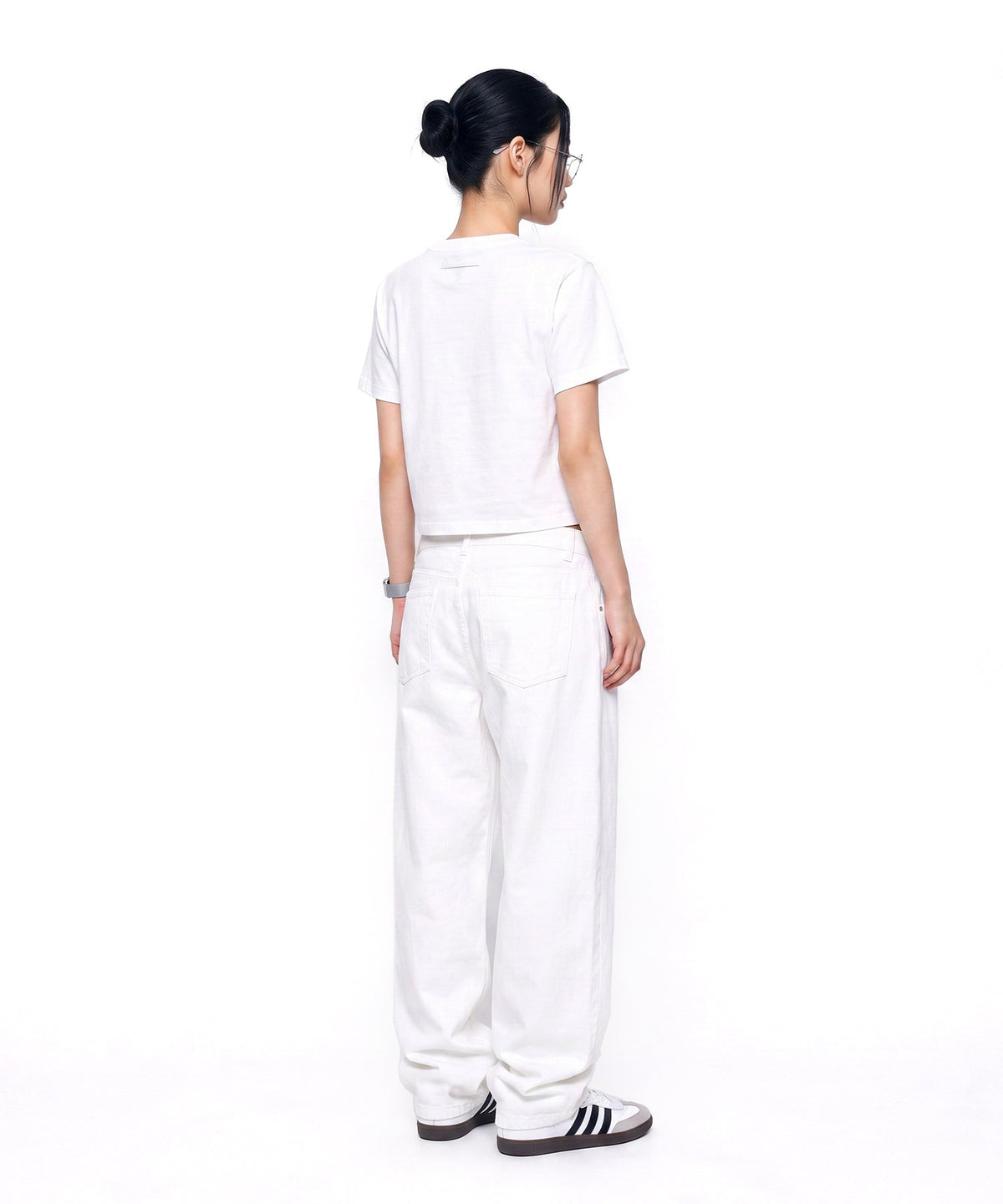 【C Wear シーウエア】Pocket Oversized Crop T-Shirt White