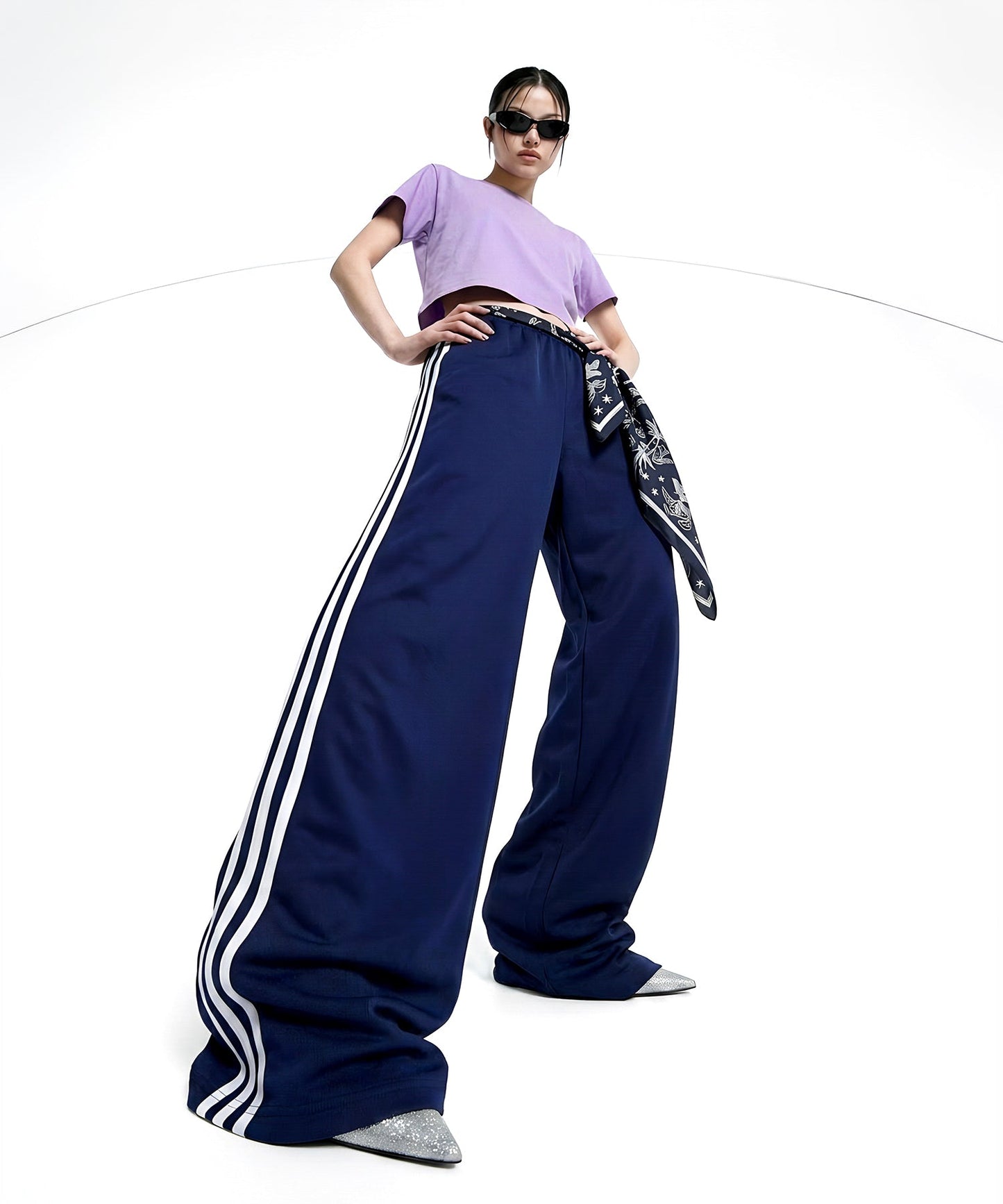 【C Wear シーウエア】 Oversized Crop T-Shirt Light Purple