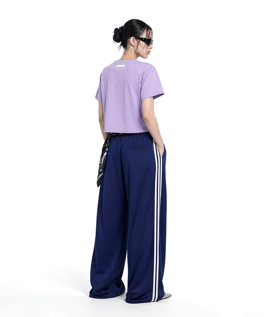 【C Wear シーウエア】 Oversized Crop T-Shirt Light Purple