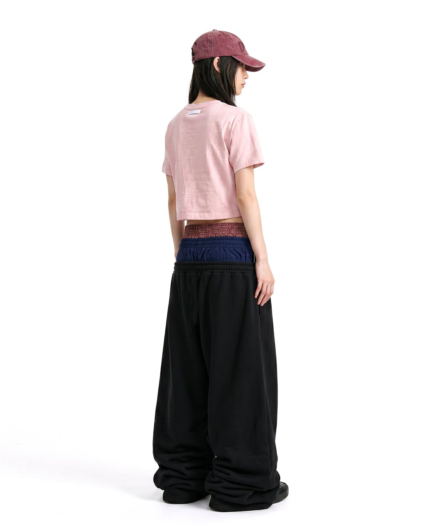 【C Wear シーウエア】 Oversized Crop T-Shirt Light Pink