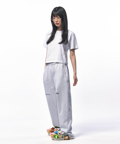 【C Wear シーウエア】 Oversized Crop T-Shirt Melange White