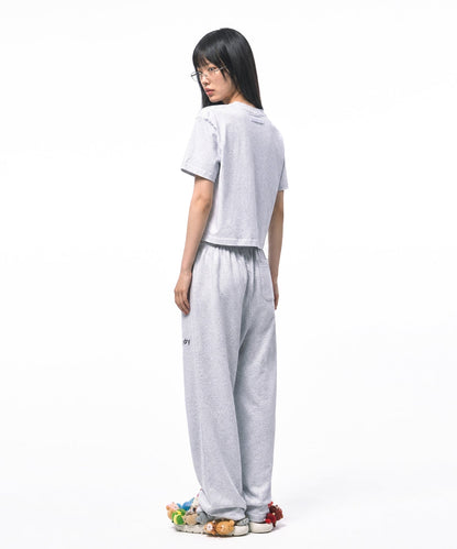 【C Wear シーウエア】 Oversized Crop T-Shirt Melange White