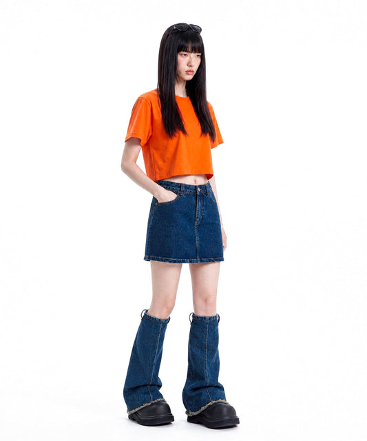 【C Wear シーウエア】 Oversized Crop T-Shirt Orange