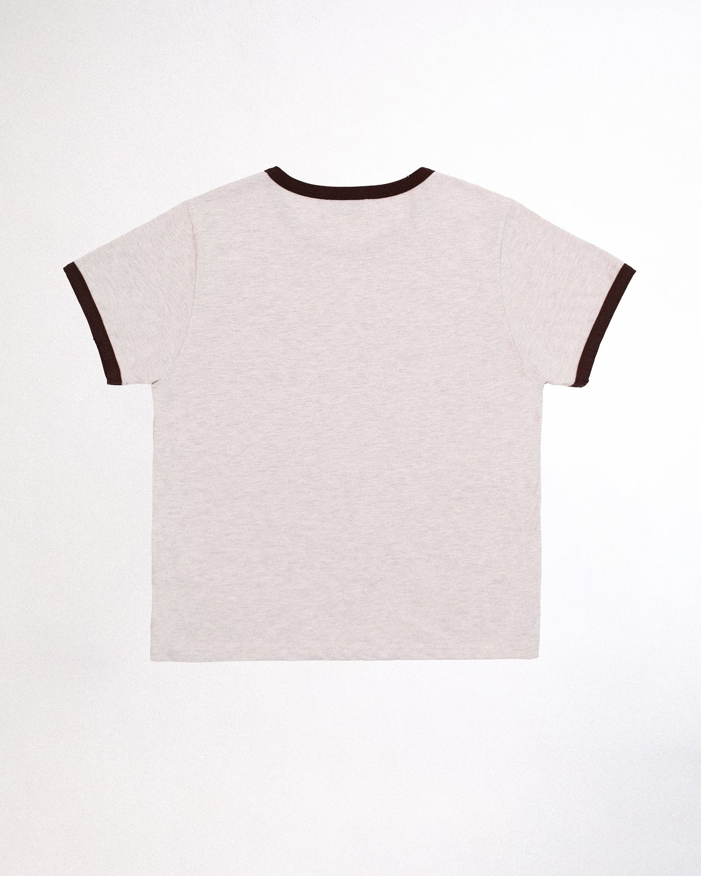 【REVURA レビュ―ラ】BURN OUT FRAY RINGER T-SHIRT OATMEAL / BROWN - UNISEX