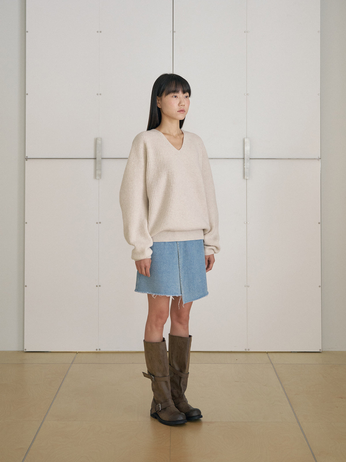 MARAN Indigo Denim Wrap Skirt - Indigo 商品画像17/21