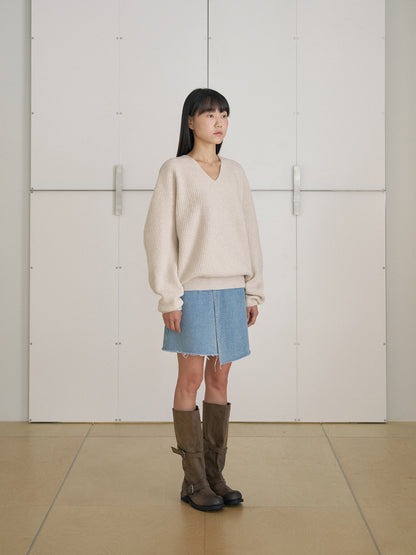 MARAN Indigo Denim Wrap Skirt - Indigo 商品画像17/21