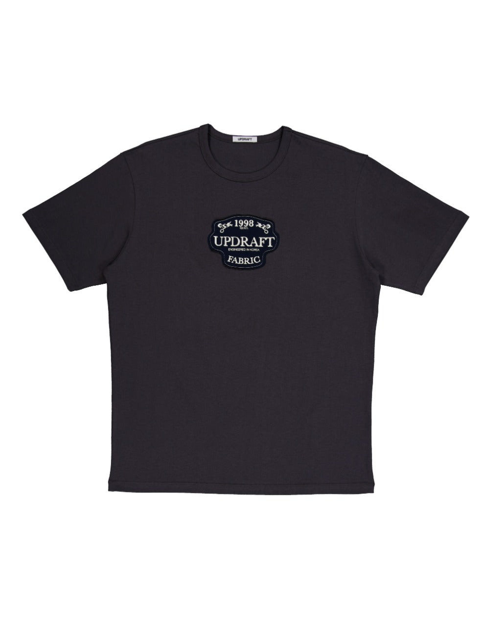 APPLIQUE COTTON UNISEX T-SHIRT -GRAY