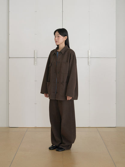 MARAN Cotton Twill Coverall Jacket - Brown 商品画像13/19
