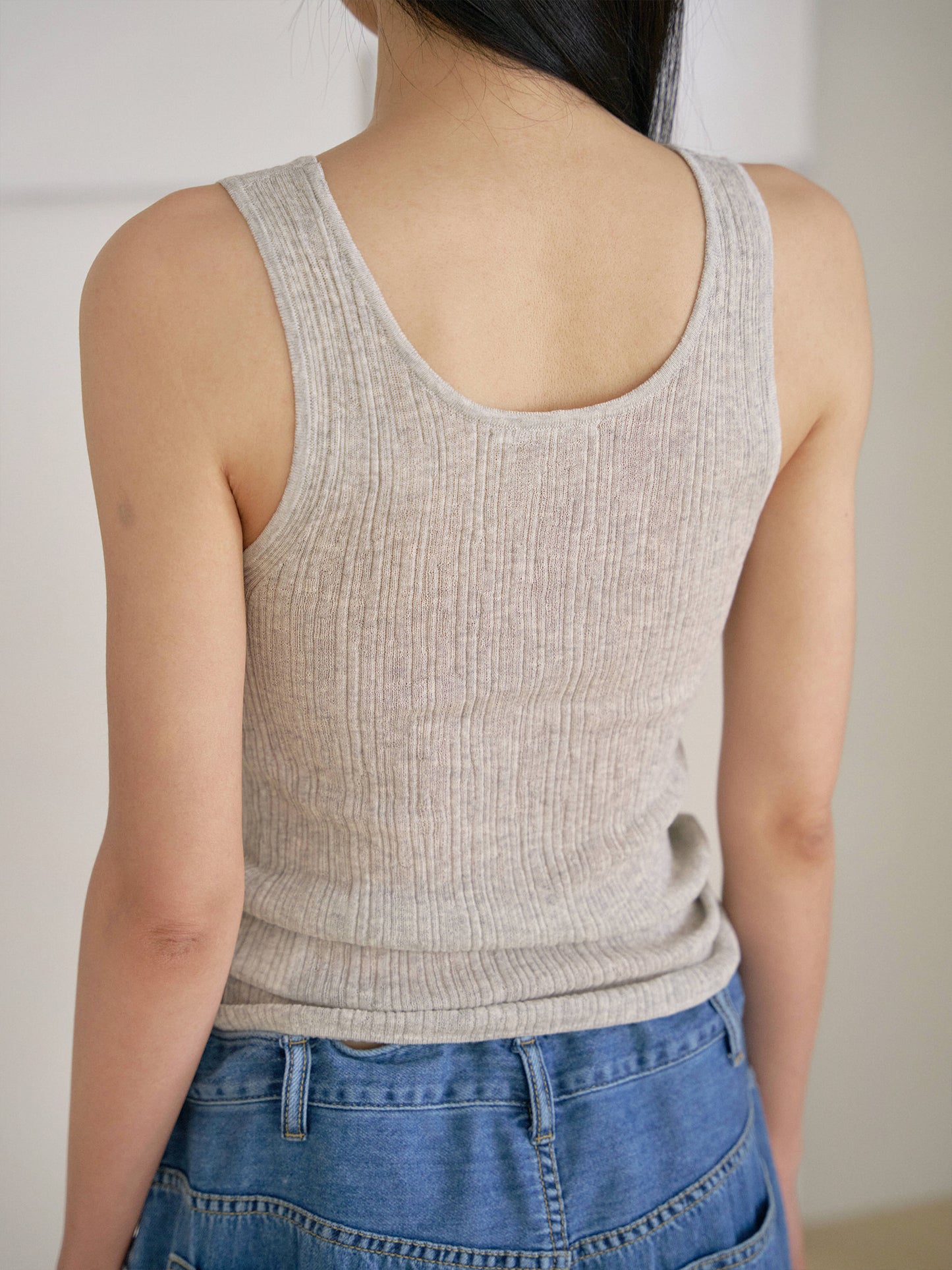 Multi Rib Sleeveless - Gray
